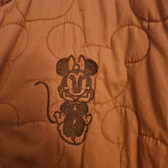 Disney quilted Minnie Mouse, lightweight, pink, zip-up jacket, Side Pockets - Picture 4 of 5